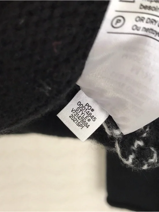 Vince Black Crewneck Sweater with White Stripes - Picture 7 of 7